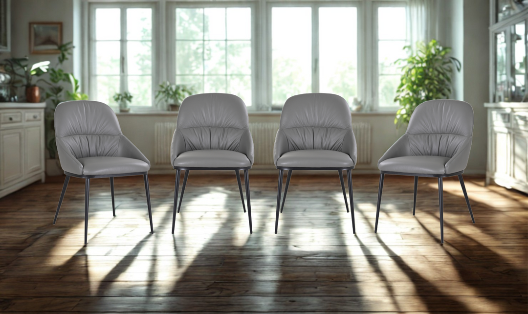 Jennifer Italia Kora Leather Chair With Metal Legs-jennifer furniture