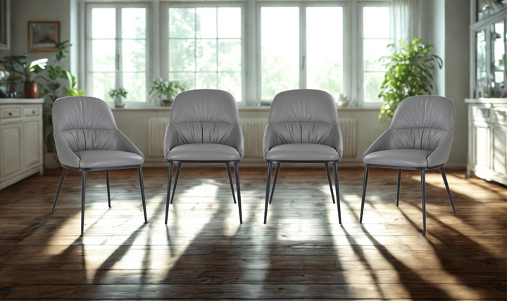 Jennifer Italia Kora Leather Chair With Metal Legs-jennifer furniture