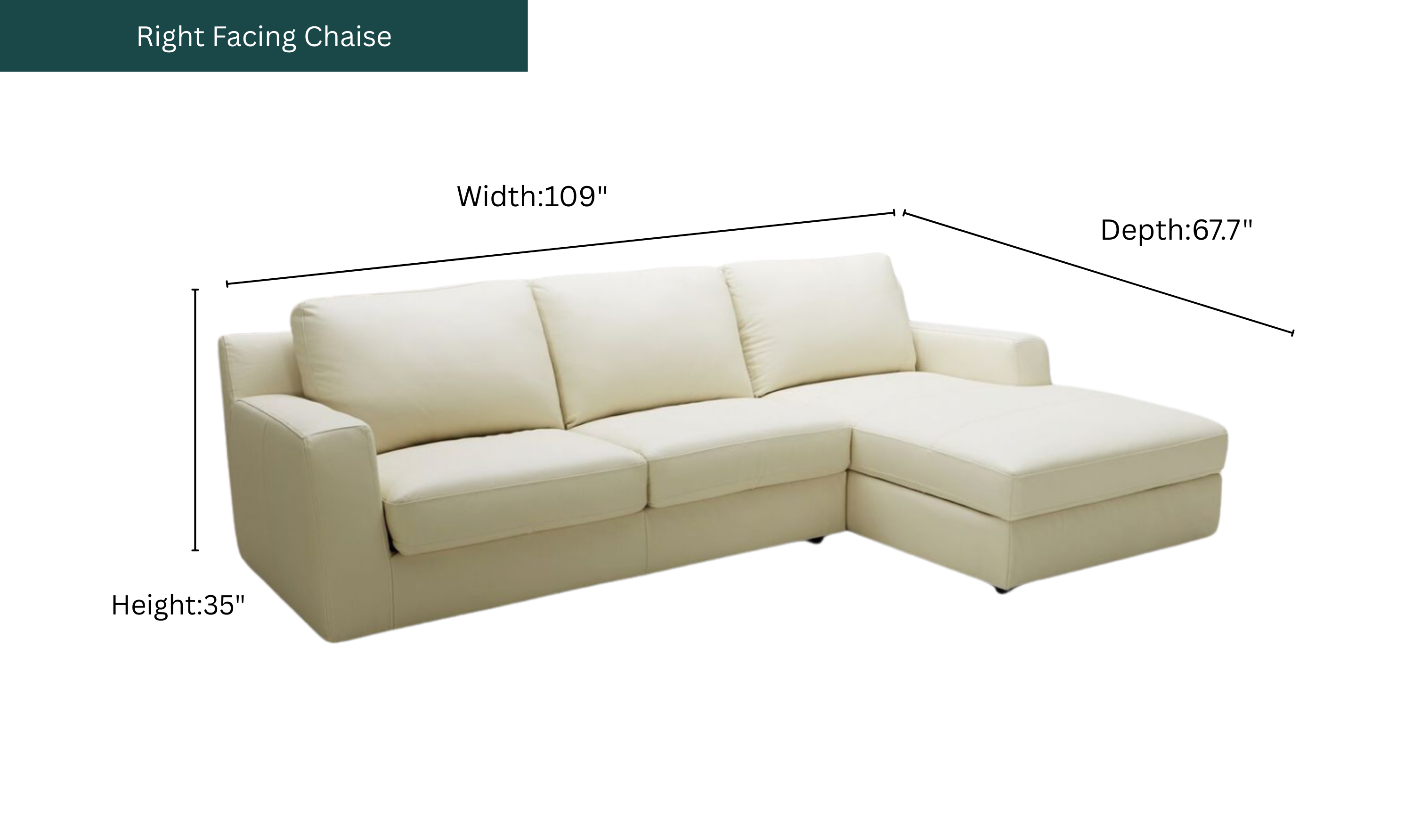 Jennifer Italia Long Island 3-Seater Leather Sectional Sleeper Sofa with Storage-Jennifer Furniture