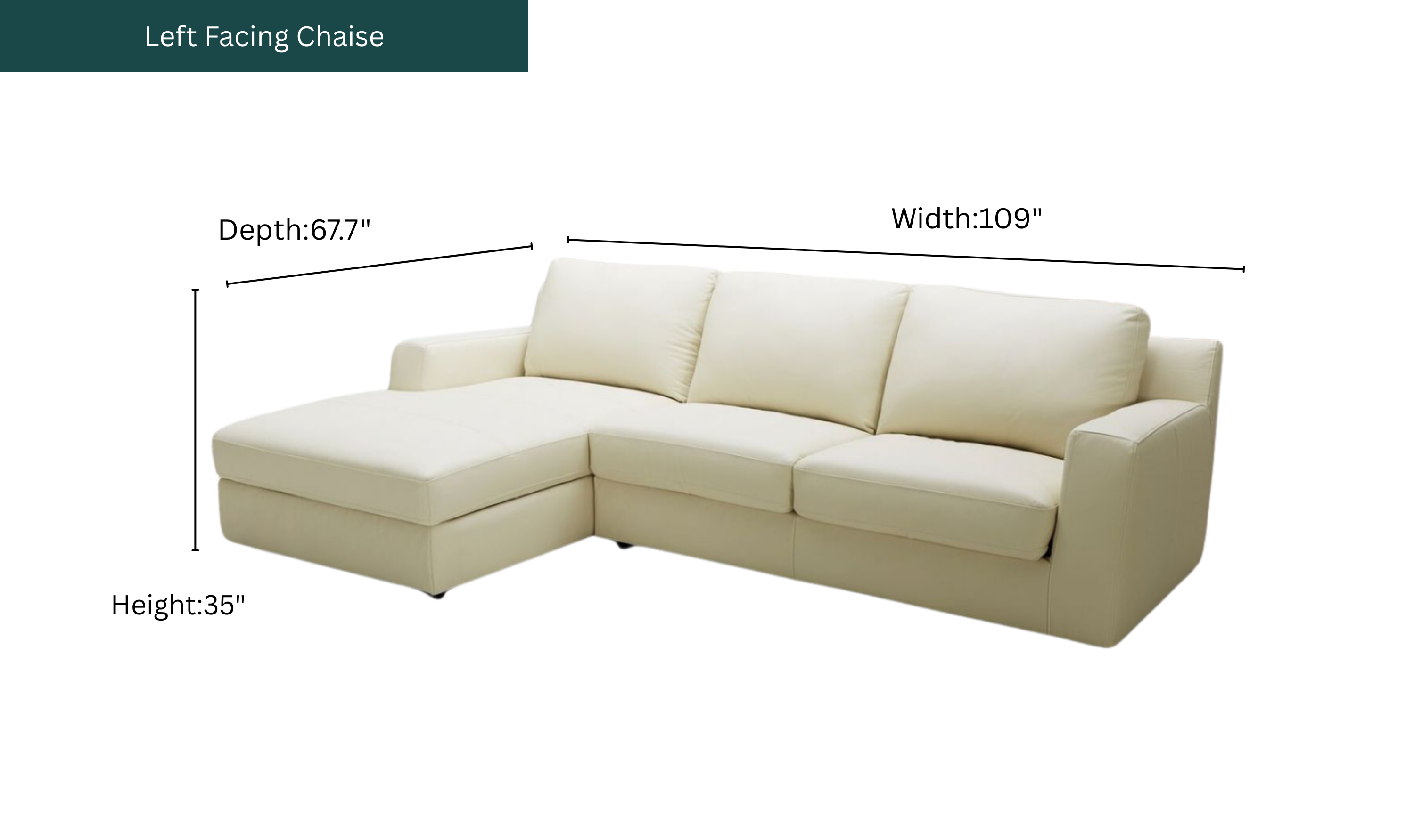 Jennifer Italia Long Island 3-Seater Leather Sectional Sleeper Sofa with Storage-Jennifer Furniture