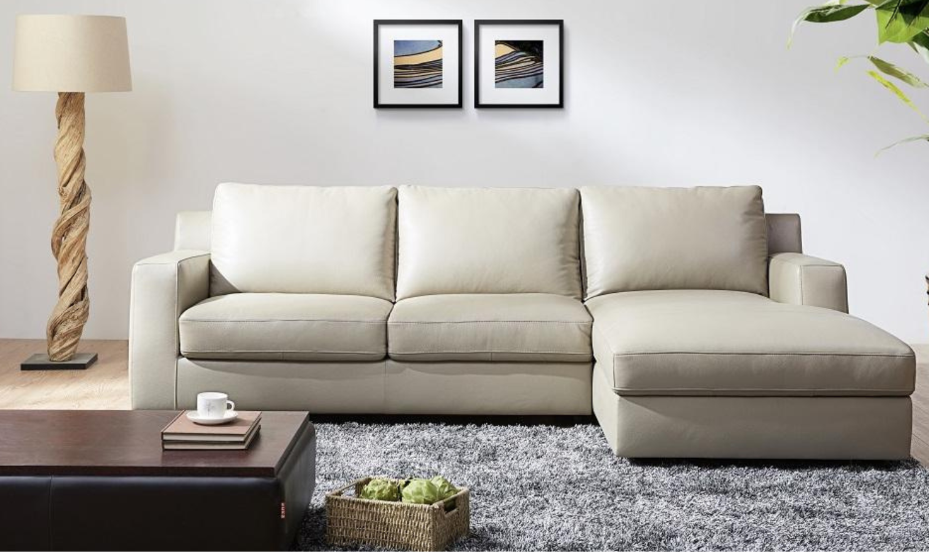Jennifer Italia Long Island 3-Seater Leather Sectional Sleeper Sofa with Storage-Jennifer Furniture