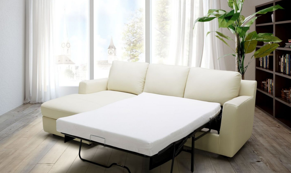 Jennifer Italia Long Island 3-Seater Leather Sectional Sleeper Sofa with Storage-Jennifer Furniture