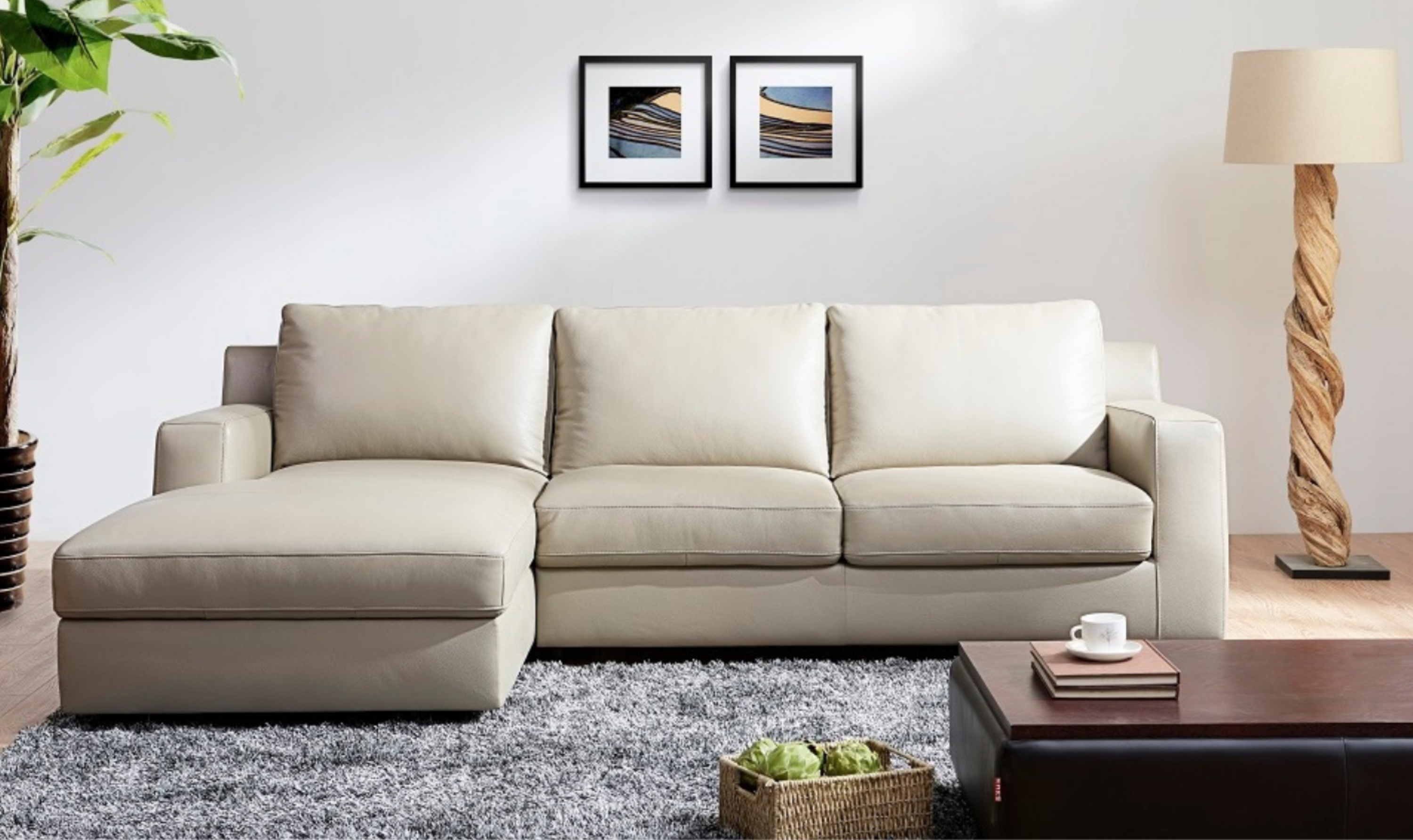 Jennifer Italia Long Island 3-Seater Leather Sectional Sleeper Sofa with Storage-Jennifer Furniture