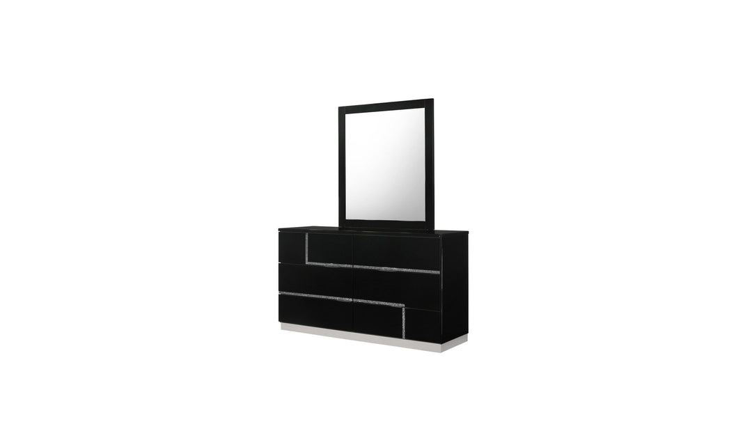 Jennifer Italia Lucca Bedroom Set in Black Lacquer Finish