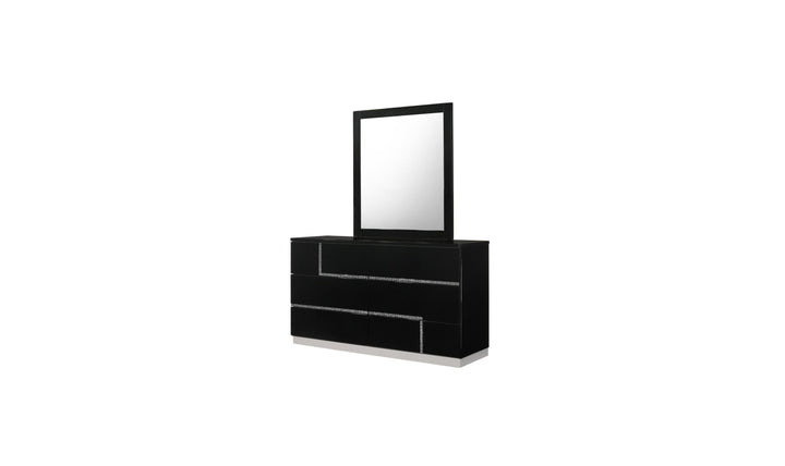 Jennifer Italia Lucca Bedroom Set in Black Lacquer Finish