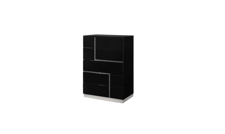 Jennifer Italia Lucca Bedroom Set in Black Lacquer Finish