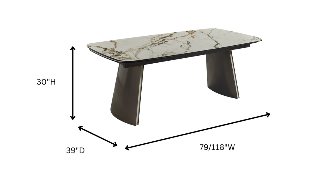 Jennifer Italia Madera Extendable Dining Table With Ceramic Top-jennifer  furniture