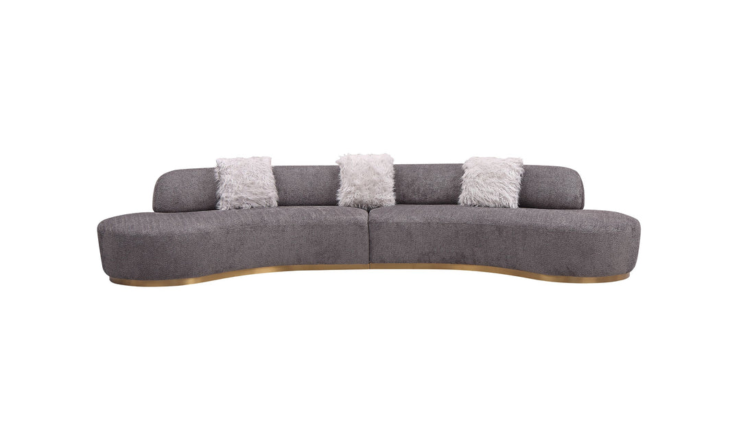 Jennifer Italia Moon Modern Sectional & Chair in Dark Grey Fabric