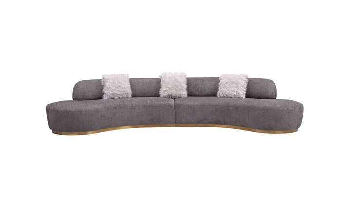 Jennifer Italia Moon Modern Sectional & Chair in Dark Grey Fabric