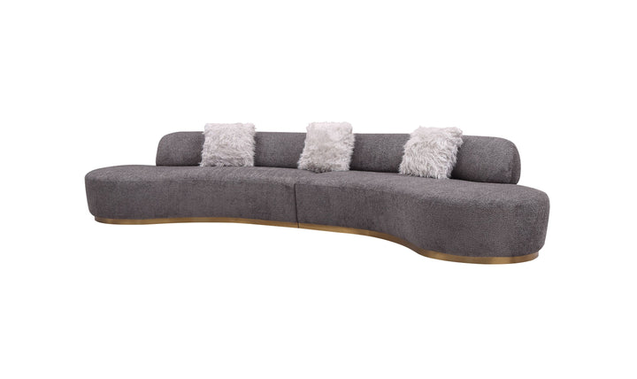 Jennifer Italia Moon Modern Sectional & Chair in Dark Grey Fabric