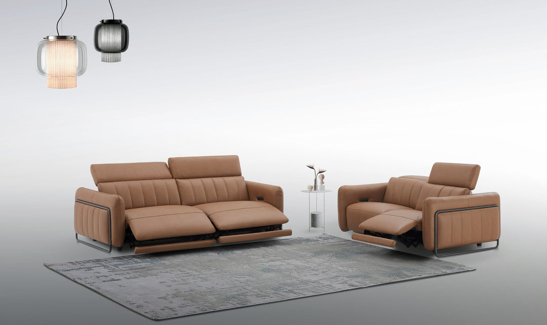 Jennifer Italia President Power Reclining Leather Sofa with USB Port