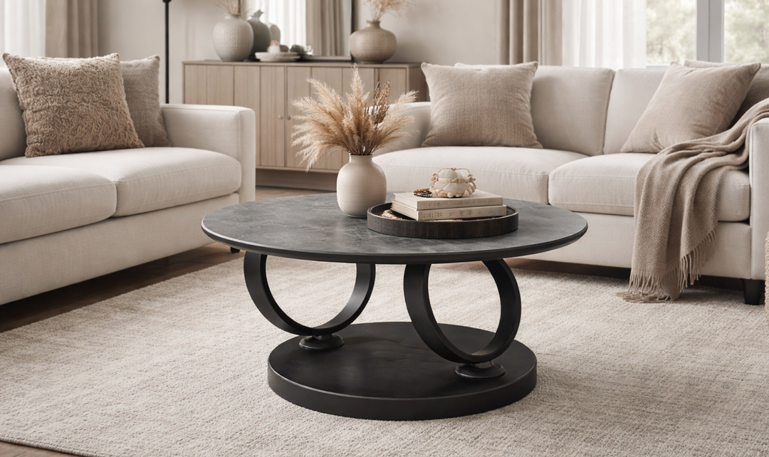 Jennifer Italia Rio Ipanema Round Coffee Table In Black