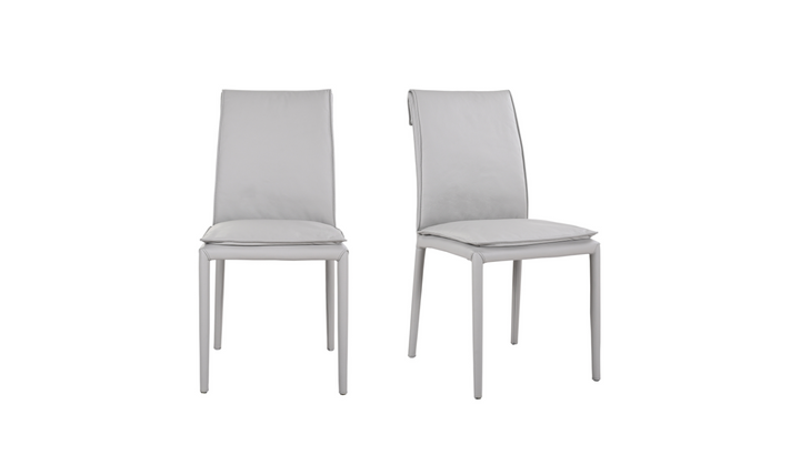 Jennifer Italia Togo Leather Dining Chair With Metal Legs (Set of 2)-jennifer furniture