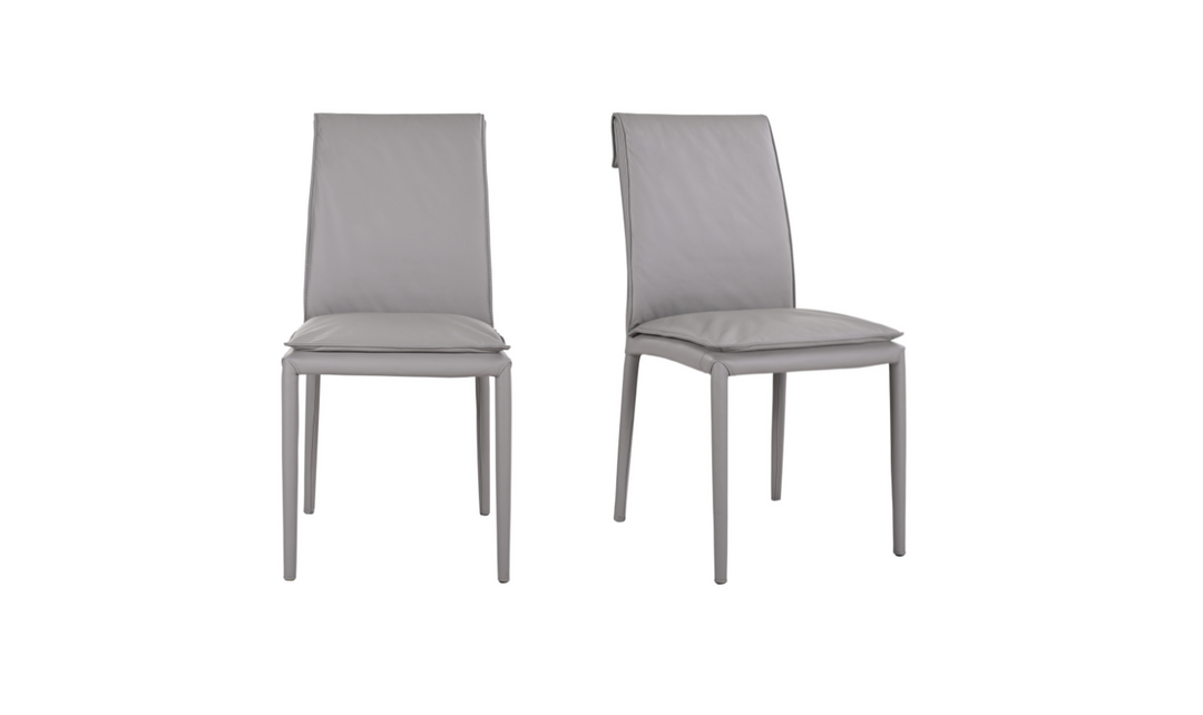Jennifer Italia Togo Leather Dining Chair With Metal Legs (Set of 2)-jennifer furniture