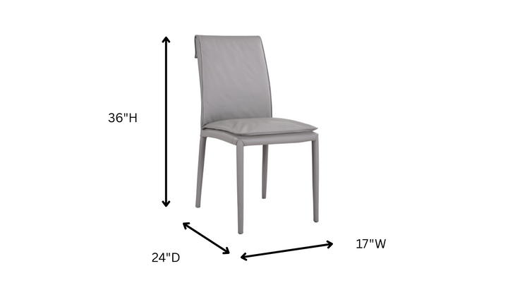 Jennifer Italia Togo Leather Dining Chair With Metal Legs (Set of 2)