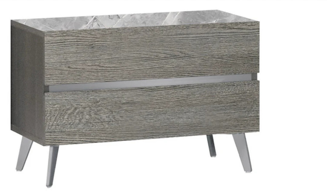 Jennifer Italia Victoria 2- Drawers Premium Nightstand In Light Gray-Jennifer Furniture