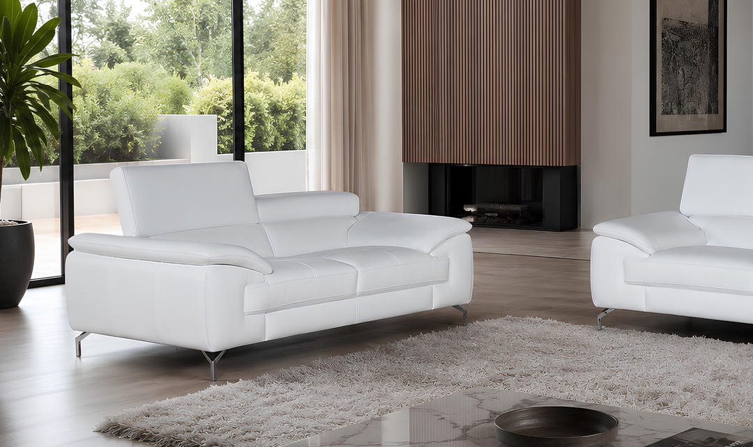 Jennifer Italia Vision Leather Loveseat with Adjustable Headrest - Jennifer Furniture