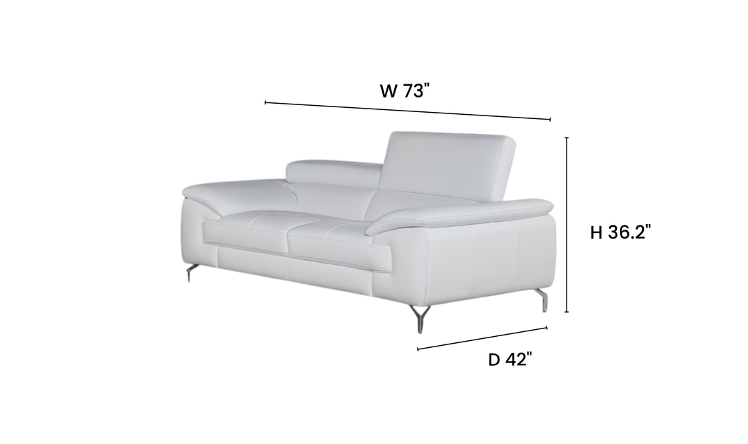 Jennifer Italia Vision Leather Loveseat with Adjustable Headrest - Jennifer Furniture