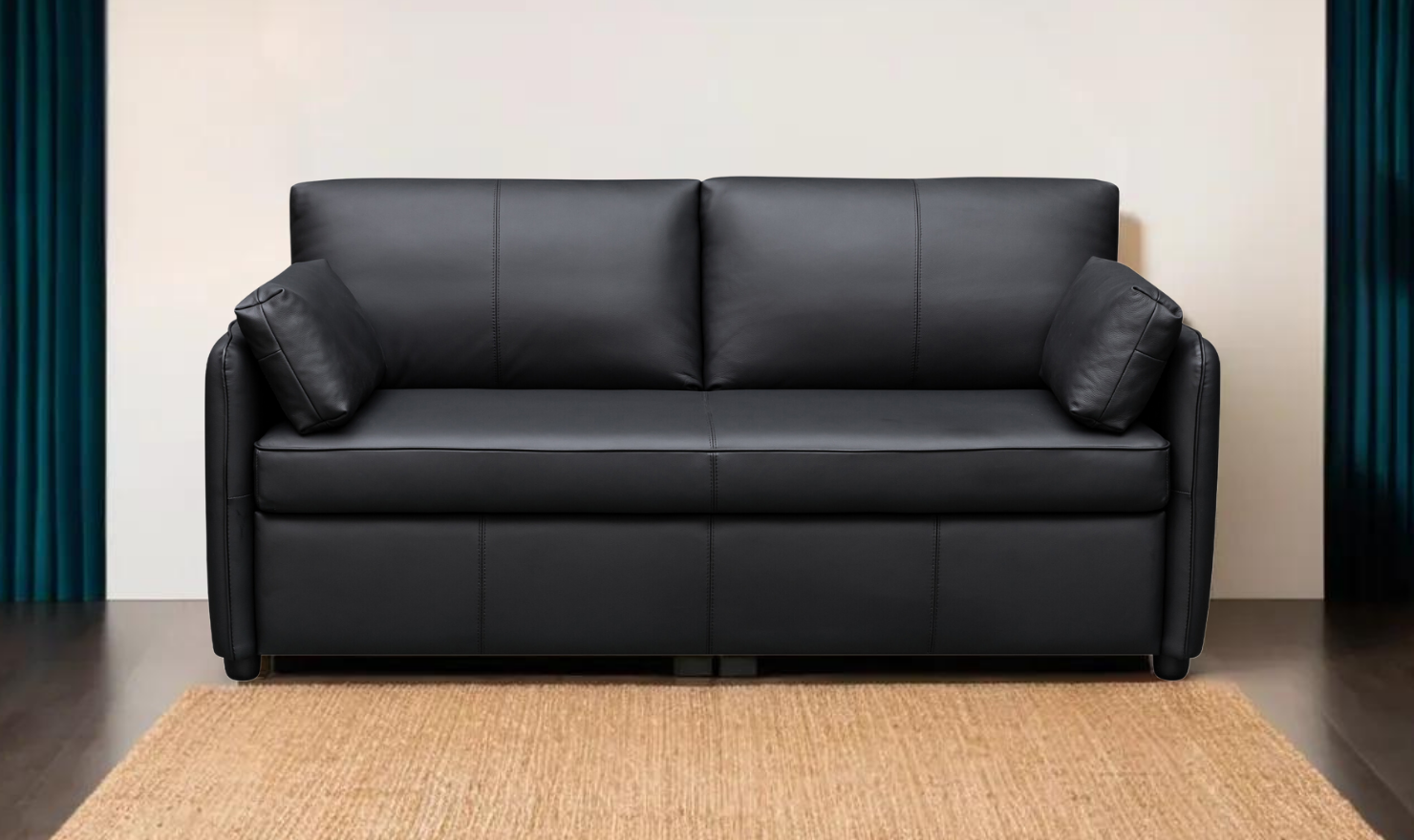 Jennifer Smart 2-Seater Leather Queen Sleeper Sofa