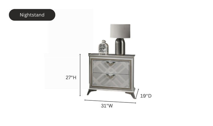 Jennifer Italia Brickfield King/Queen Size Storage Bedroom Set with LED Headboard-Jennifer Furniture