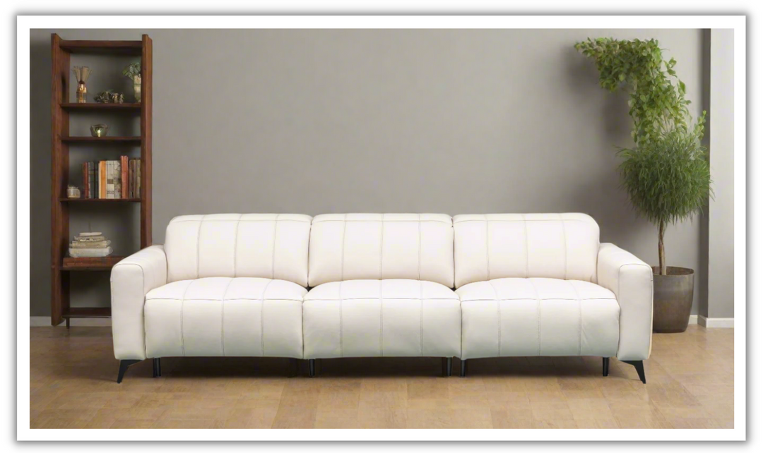 Klaussner Capri Beige 3 Seater Power Reclining Sofa With Adjustable Headrests