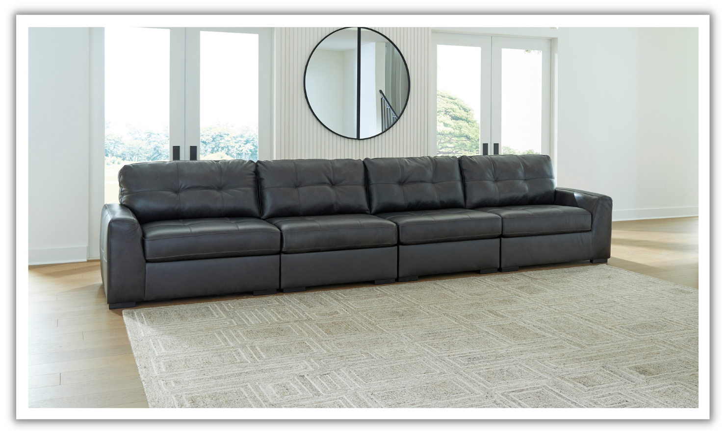 Modern Heritage Brindley Pier Sectional Sofa in Black-Jennifer Furniture