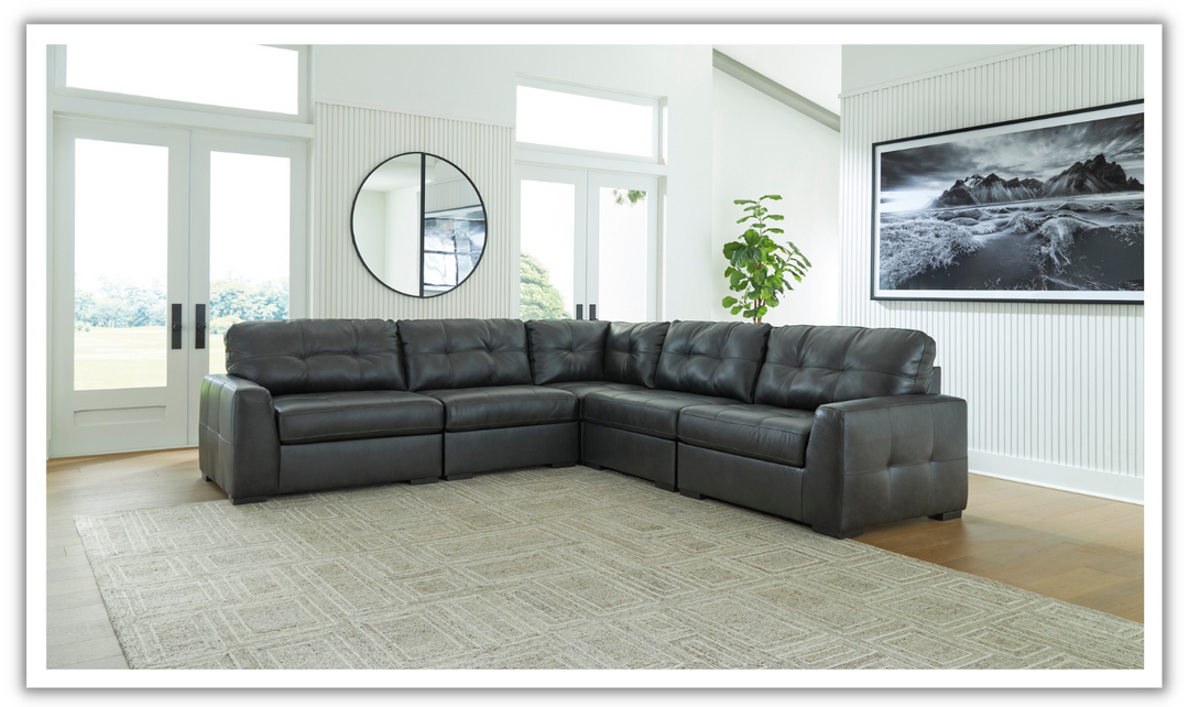 Modern Heritage Brindley Pier Sectional Sofa in Black-Jennifer Furniture