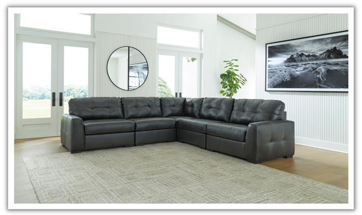 Modern Heritage Brindley Pier Sectional Sofa in Black-Jennifer Furniture