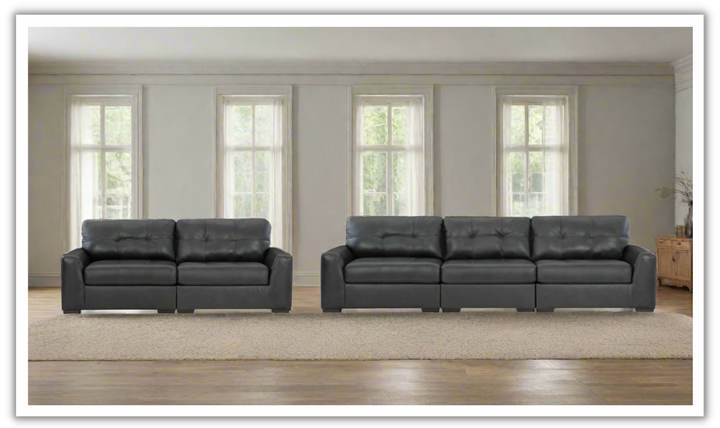 Modern Heritage Brindley Pier Sectional Sofa and Loveseat in Black-Jennifer Furniture