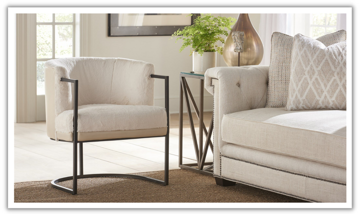 Universal Furniture Alpine Valley Polyester Accent Chair in  Cream