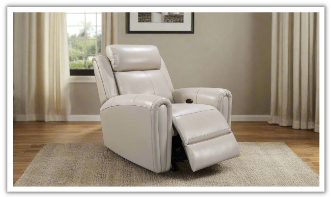 Leather Italia Jonathan Glider Recliner Chair in Cream
