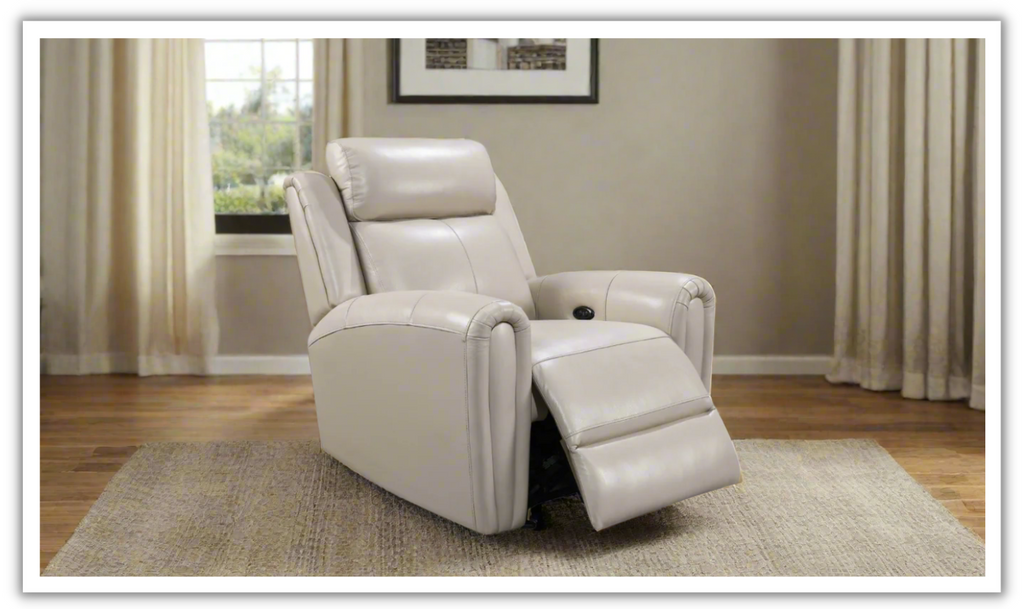 Buy Leather Italia Jonathan Glider Recliner Chair in Cream Online