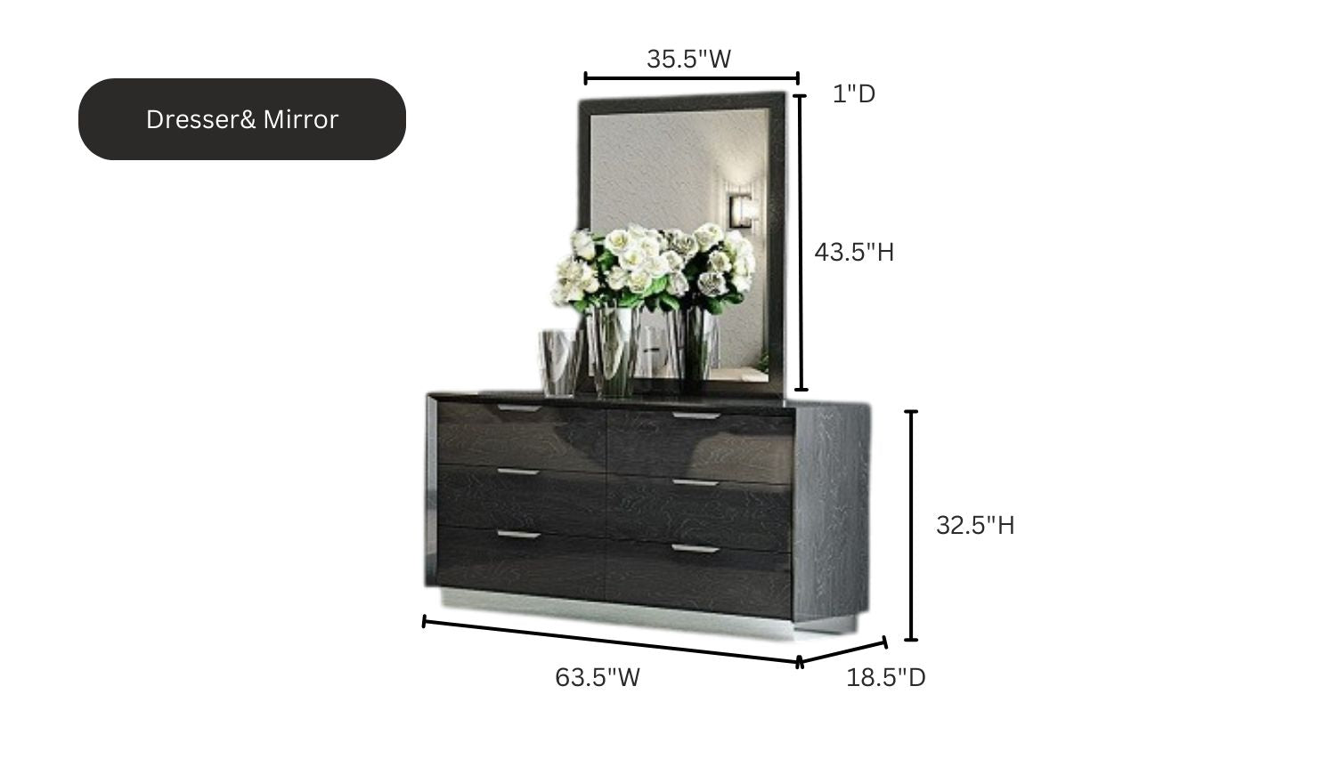 Jennifer Italia Monte Leone King/Queen Size Bed Bedroom Set