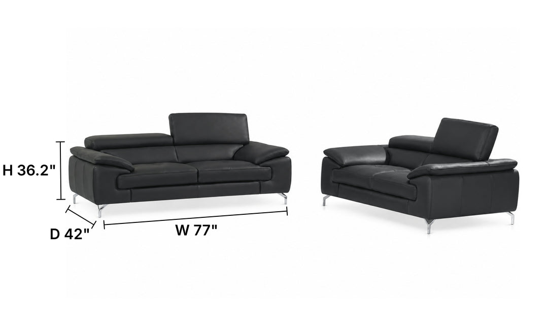 Jennifer Italia Vision 2-Seater Leather Sofa with Adjustable Headrest