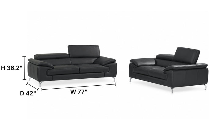 Jennifer Italia Vision 2-Seater Leather Sofa with Adjustable Headrest
