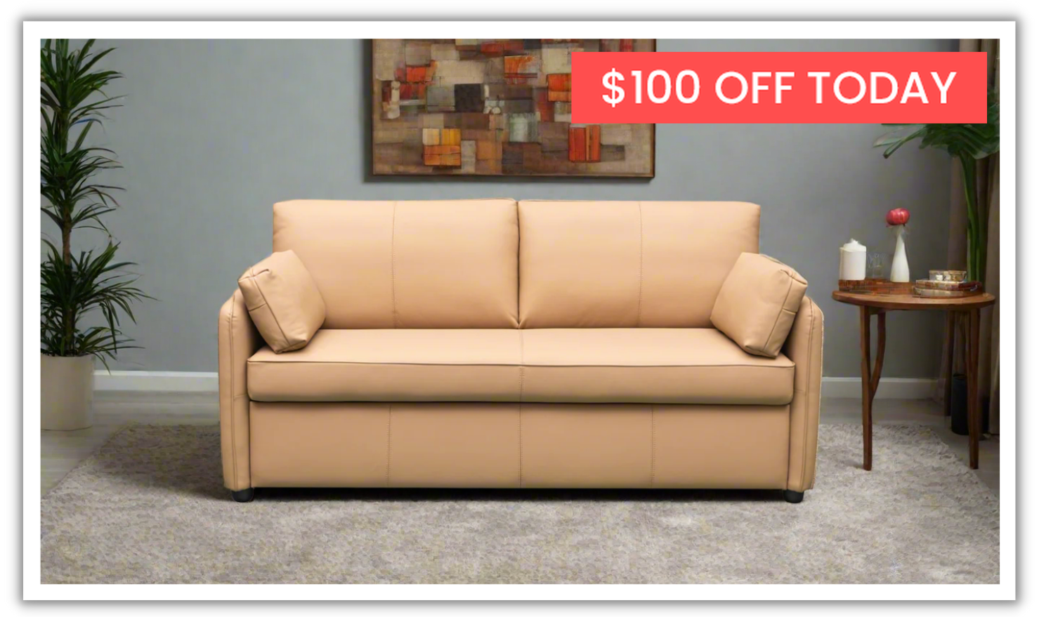 Jennifer Smart Full Leather Sleeper Sofa With Memory Foam Mattress-jennifer furniture