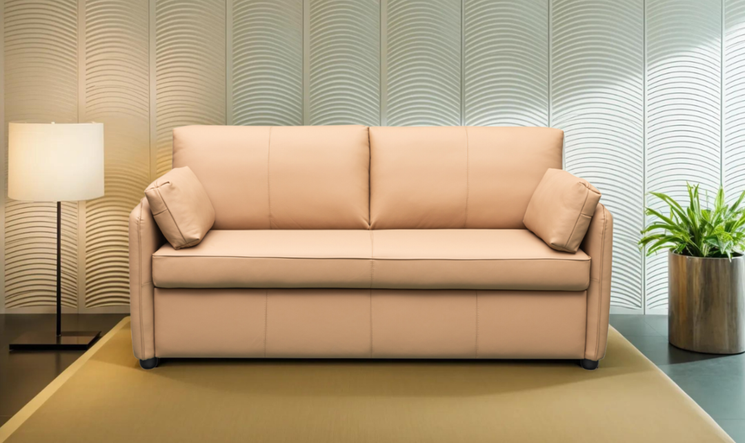 Jennifer Smart Queen Leather Sleeper Sofa With Memory Foam Mattress