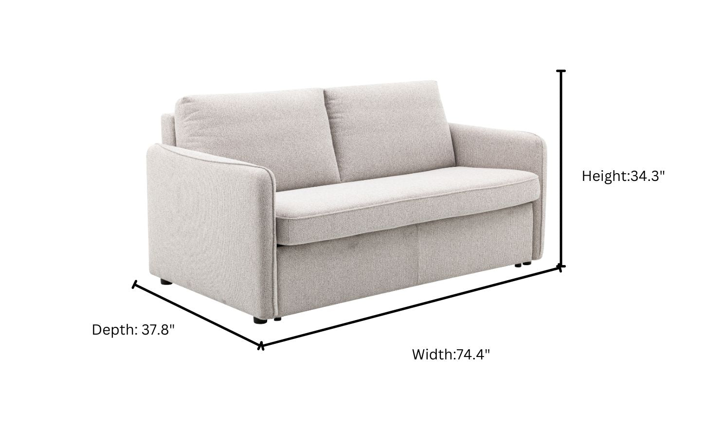 Jennifer Smart Gray Queen Sleeper Sofa With Memory Foam Mattress