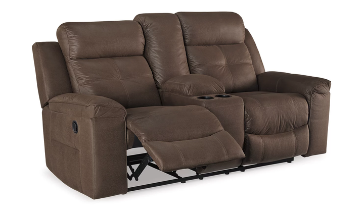 Jesolo Leather Reclining Loveseat with Console