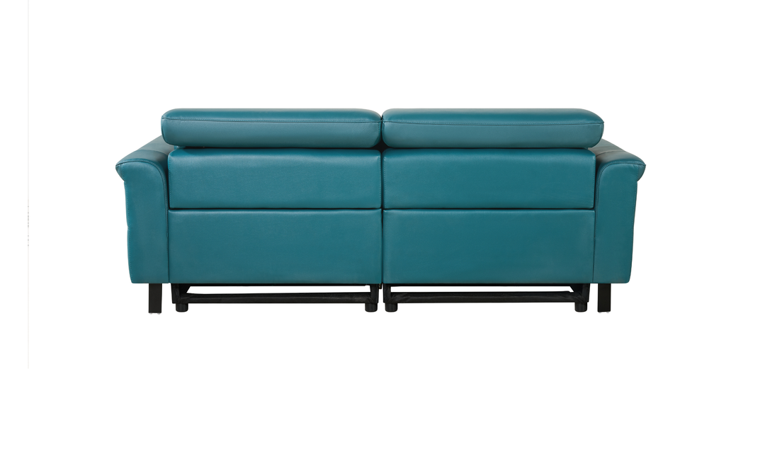 Klaussner Orlena Leather Marine Green Recliner and Sofa Set-Jennifer Furniture