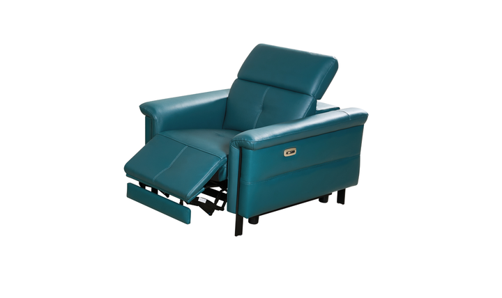 Klaussner Orlena Leather Marine Green Recliner and Sofa Set-Jennifer Furniture