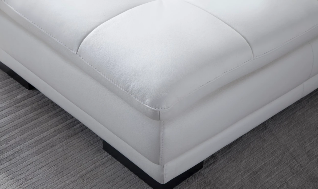Gio Italia Block Leather L-Shaped Sectional Sofa