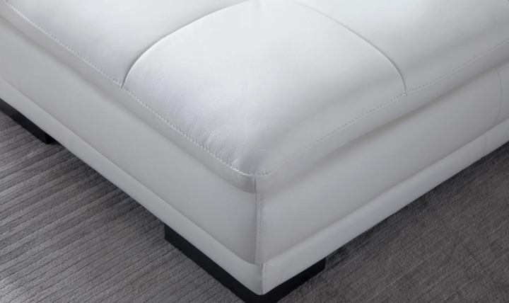 Gio Italia Block Leather L-Shaped Sectional Sofa