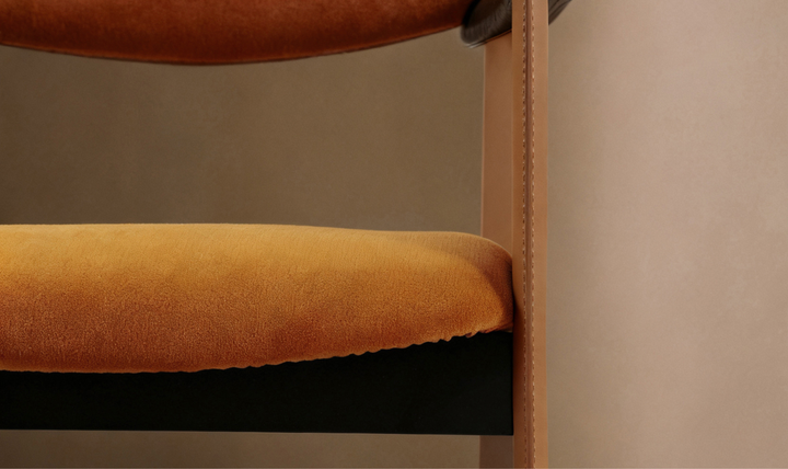 Klaussner Velyx Dirty Orange Leather Arm Chair