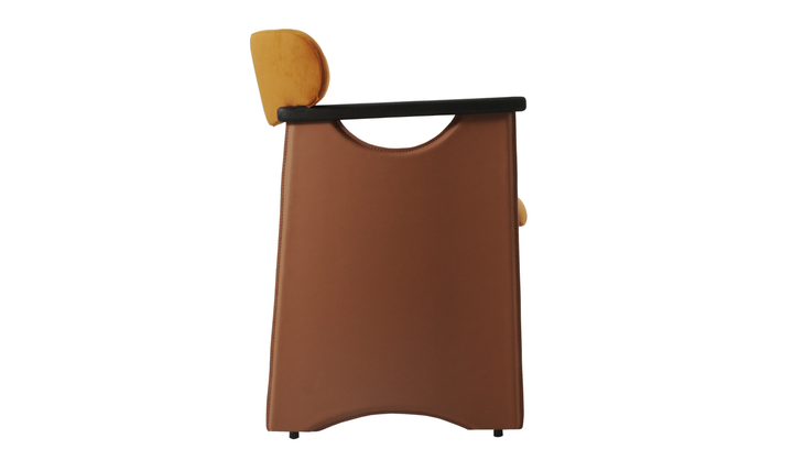 Klaussner Velyx Dirty Orange Leather Arm Chair-Jennifer Furniture