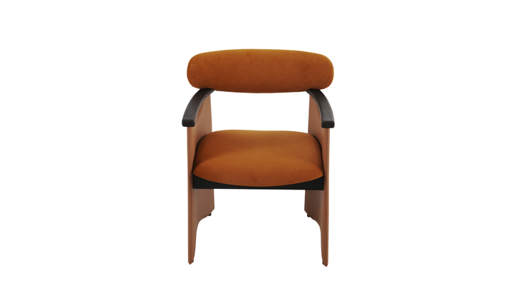 Klaussner Velyx Dirty Orange Leather Arm Chair-Jennifer Furniture