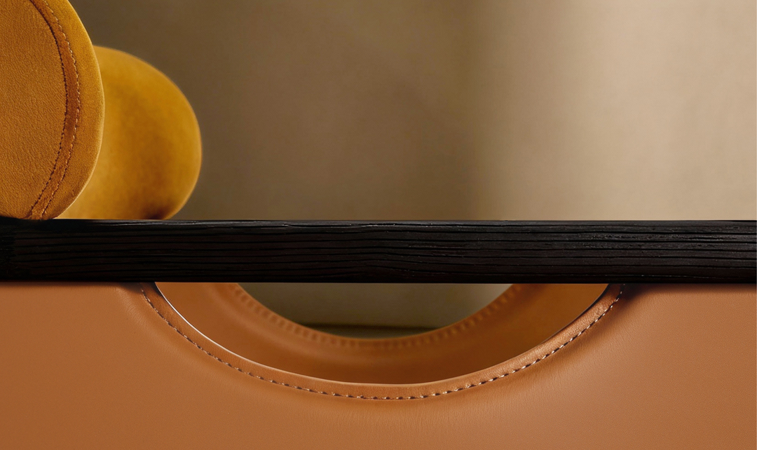 Klaussner Velyx Dirty Orange Leather Arm Chair