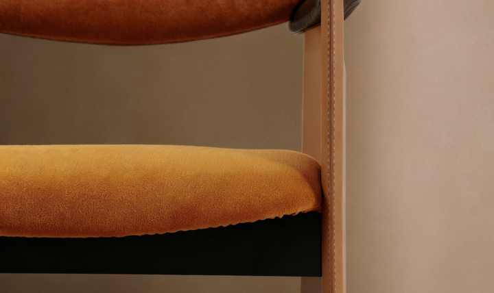 Klaussner Velyx Dirty Orange Leather Arm Chair