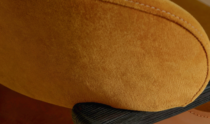 Klaussner Velyx Dirty Orange Leather Arm Chair