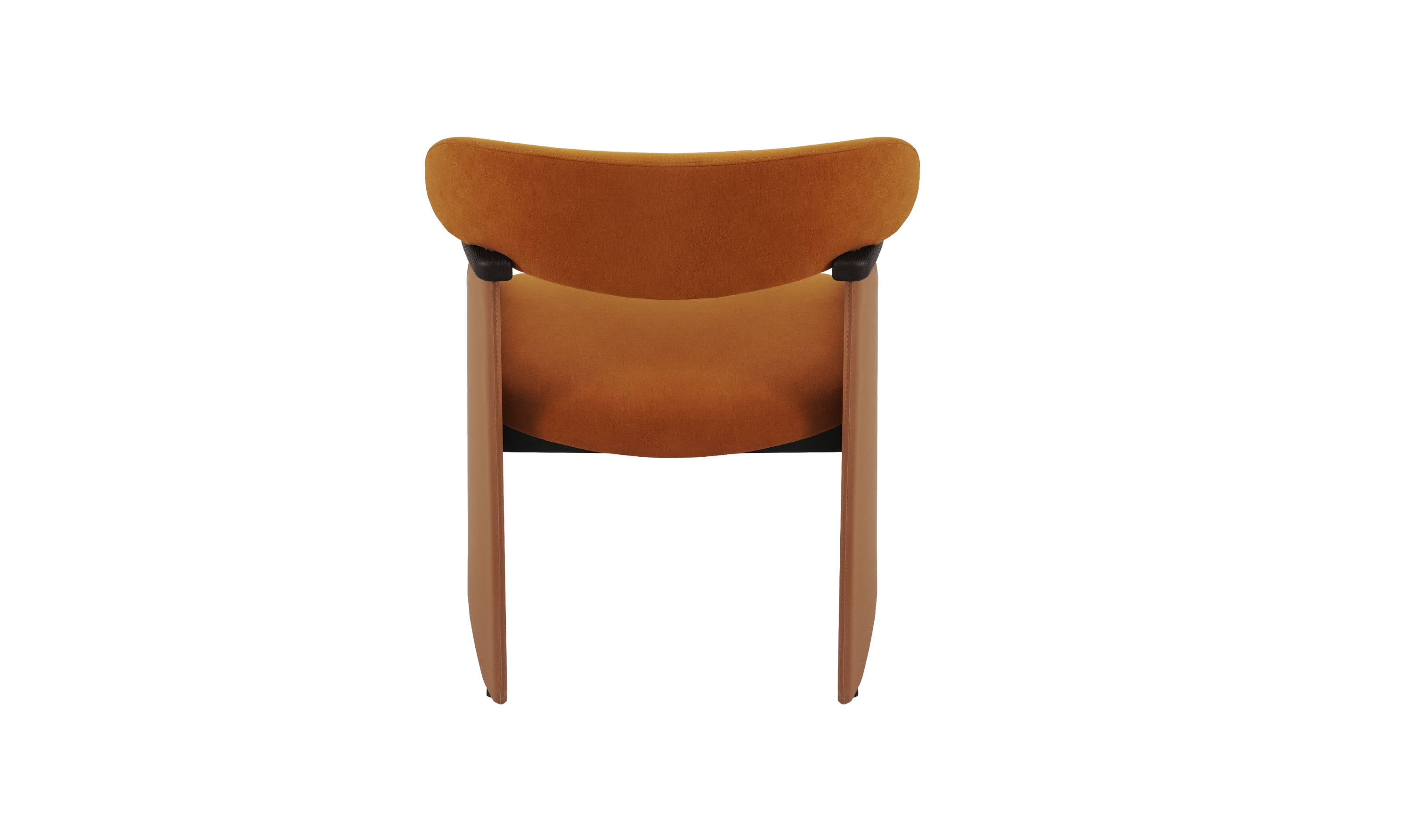 Klaussner Velyx Dirty Orange Leather Arm Dining Chair